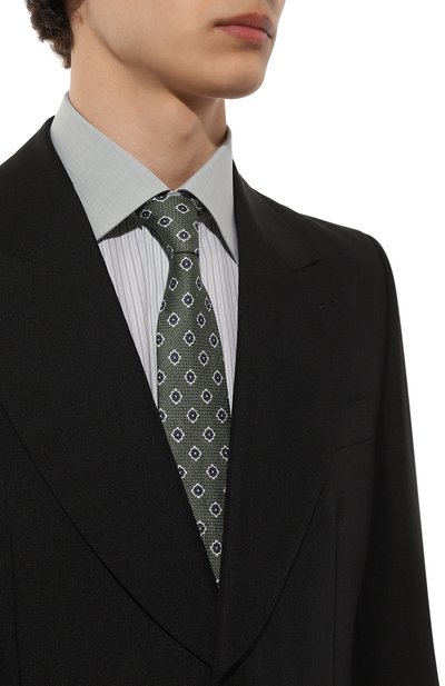 Галстук изо льна и шелка BOSS зеленого цвета по цене 9600 руб., арт. 50491259, фото 2 Галстук изо льна и шелка BOSS, арт. 50491259, фото 2