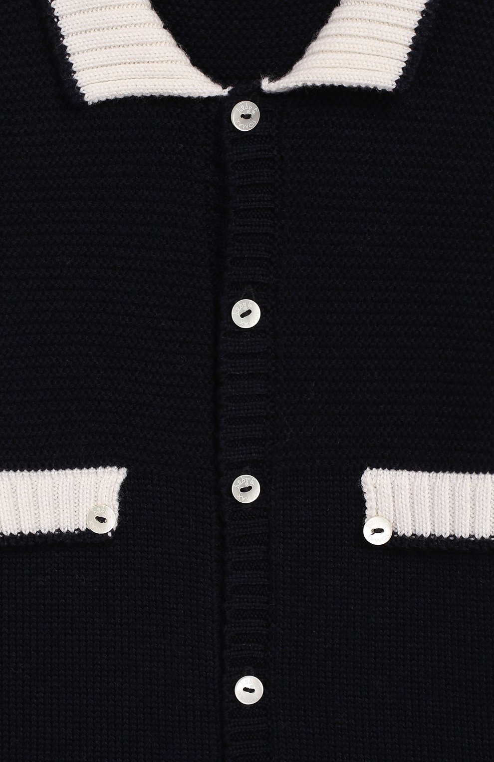 Шерстяной комбинезон BABY T темно-синего цвета по цене 11900 руб., арт. 19AI021T/18M-2A, фото 3 Шерстяной комбинезон BABY T, арт. 19AI021T/18M-2A, фото 3