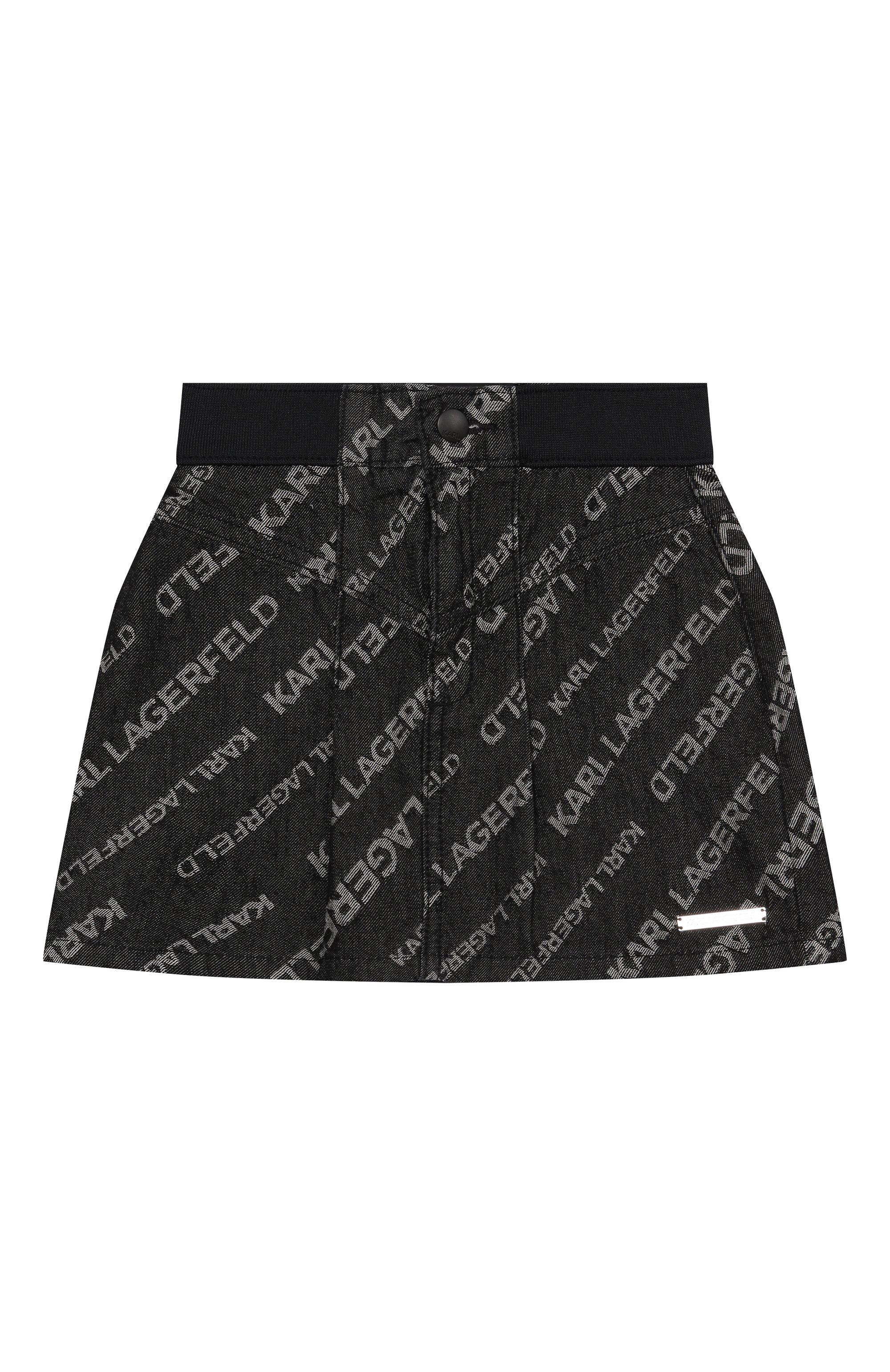 Джинсовая юбка KARL LAGERFELD KIDS серого цвета по цене 12750 руб., арт. Z30541, фото 1 Джинсовая юбка KARL LAGERFELD KIDS, арт. Z30541, фото 1