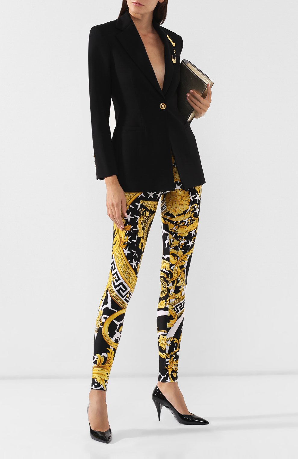 Легинсы с принтом VERSACE разноцветного цвета по цене 67250 руб., арт. A83807/A231251, фото 2 Легинсы с принтом VERSACE, арт. A83807/A231251, фото 2