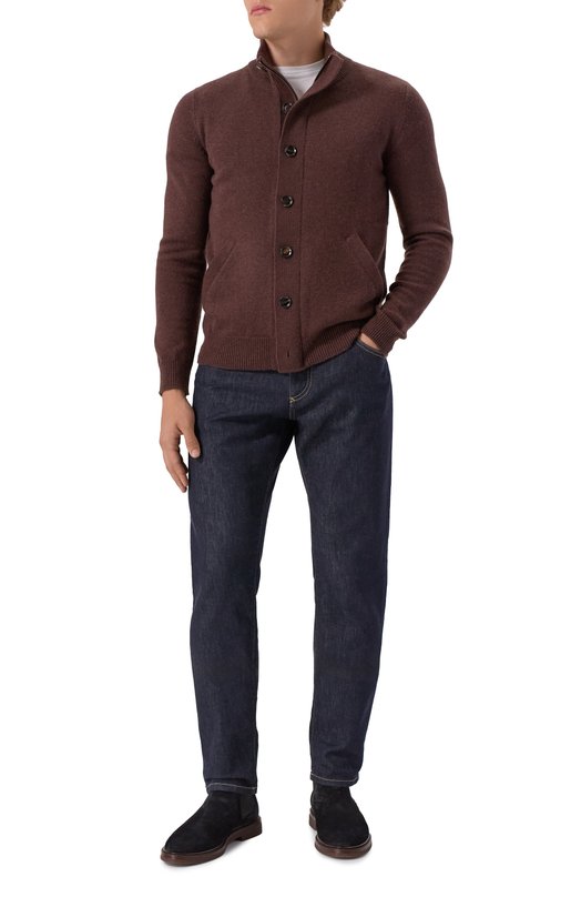 Кашемировый кардиган Brioni UMIF0L/02K06 Коричневый  UMIF0L/02K06 Фото 2