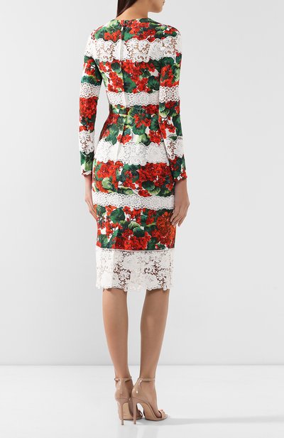 Платье из смеси хлопка и вискозы DOLCE & GABBANA, арт. F6C3BZ/FGMFK, фото 4