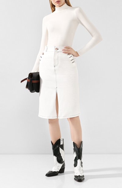 Джинсовая юбка SEE BY CHLOÉ белого цвета по цене 34300 руб., арт. CHS19ADJ02161, фото 2 Джинсовая юбка SEE BY CHLOÉ, арт. CHS19ADJ02161, фото 2