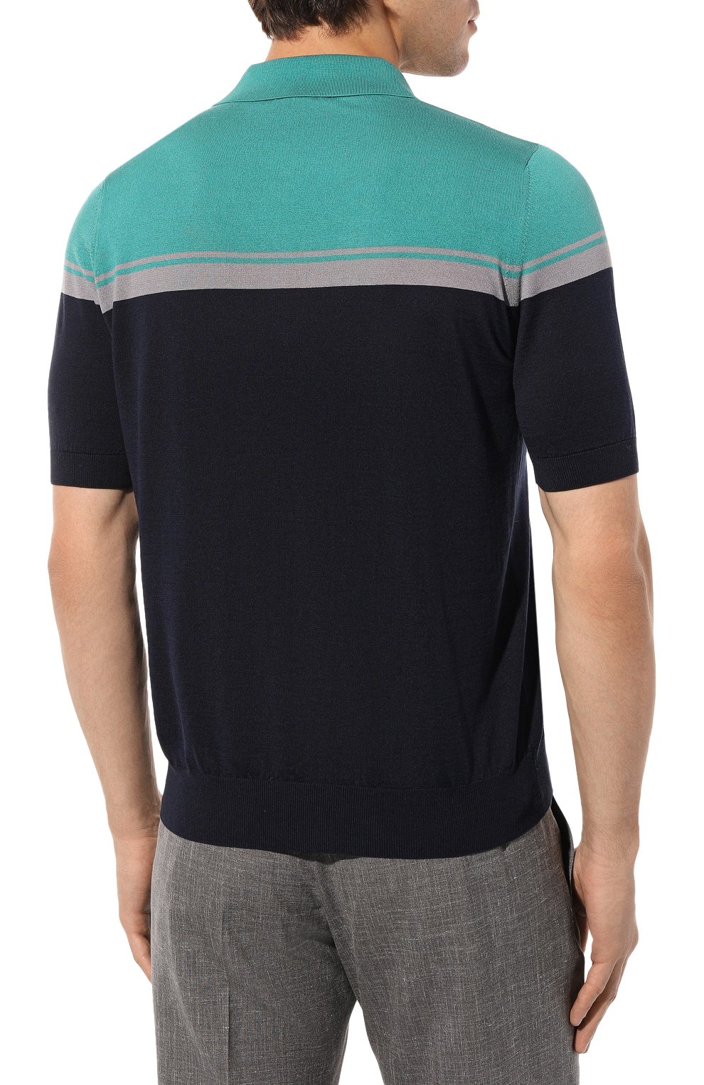 Поло из шелка и хлопка ZILLI, арт. MBZ-PZ152-BEAH1/MC01, фото 4