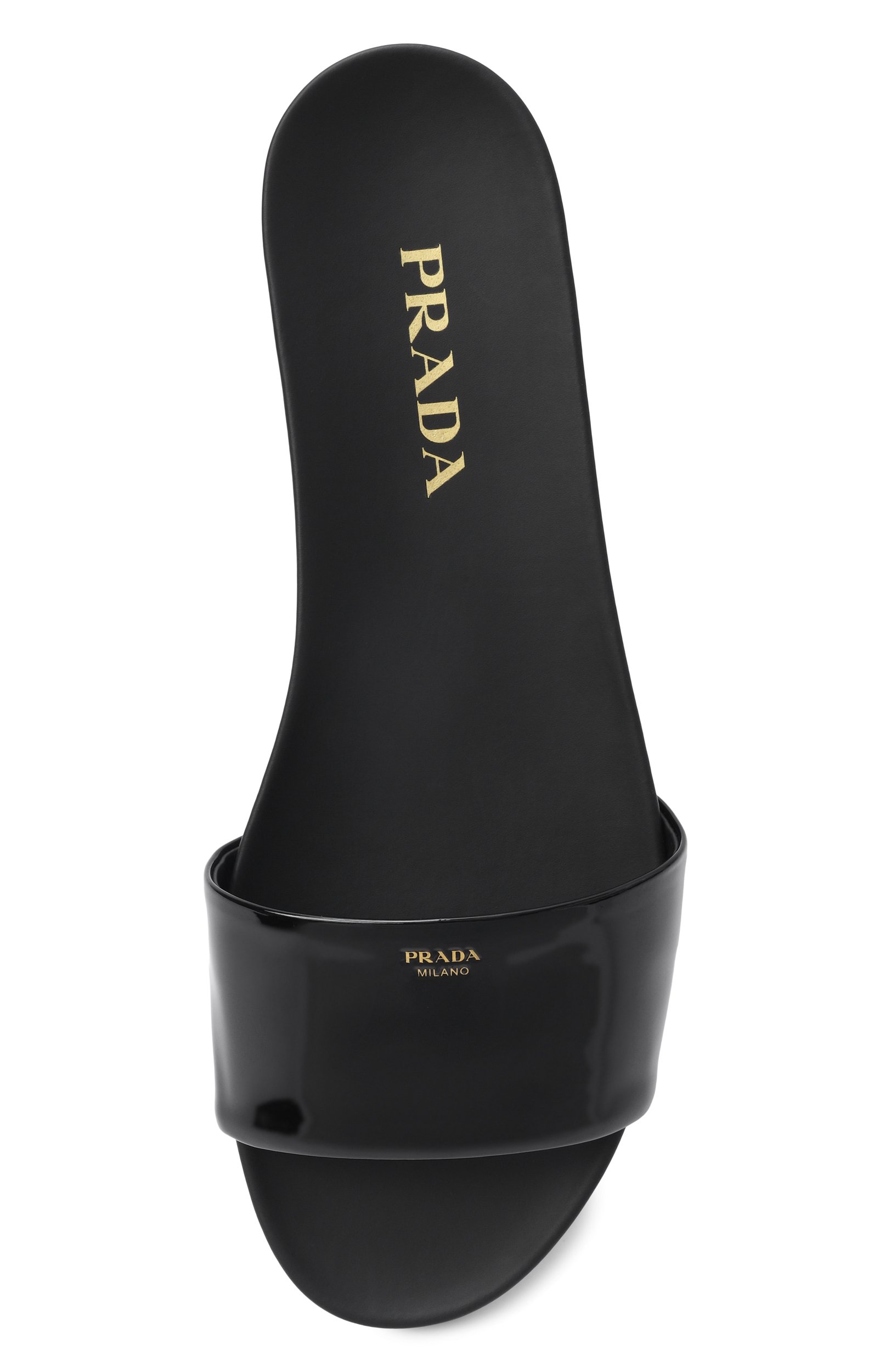 Лакированные шлепанцы PRADA черного цвета по цене 93550 руб., арт. 1XX798/069, фото 6 Лакированные шлепанцы PRADA, арт. 1XX798/069, фото 6