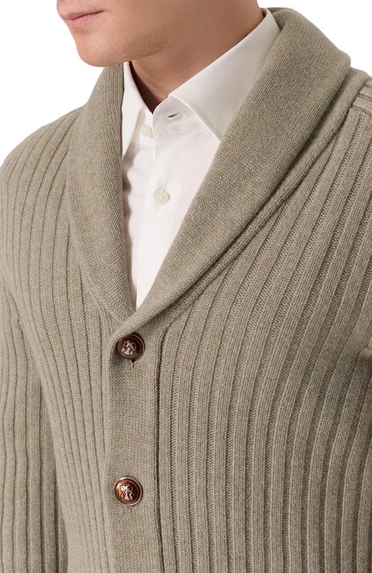Кашемировый кардиган Brunello Cucinelli M22505506 Хаки  M22505506 Фото 5
