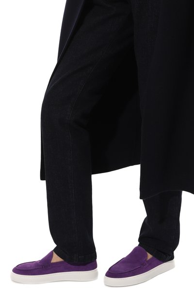 Замшевые слипоны DOUCAL'S фиолетового цвета по цене 39000 руб., арт. DD8547RIBEUZ229IL17, фото 3 Замшевые слипоны DOUCAL'S, арт. DD8547RIBEUZ229IL17, фото 3