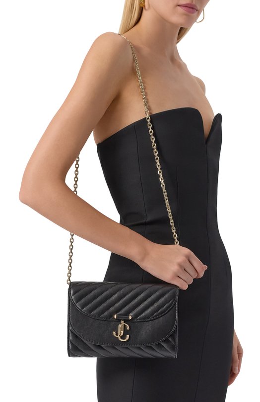 Клатч Curve Jimmy Choo AVNCURVECLUTCHHBU Чёрный  AVNCURVECLUTCHHBU Фото 2