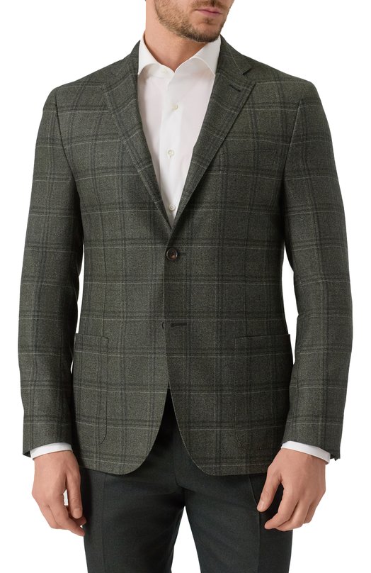Шерстяной пиджак Corneliani 266002-2616216 Зелёный  266002-2616216 Фото 4