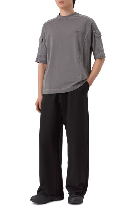 Хлопковая футболка Emporio Armani EM004910/AF13715 Серый  EM004910/AF13715 Фото 2