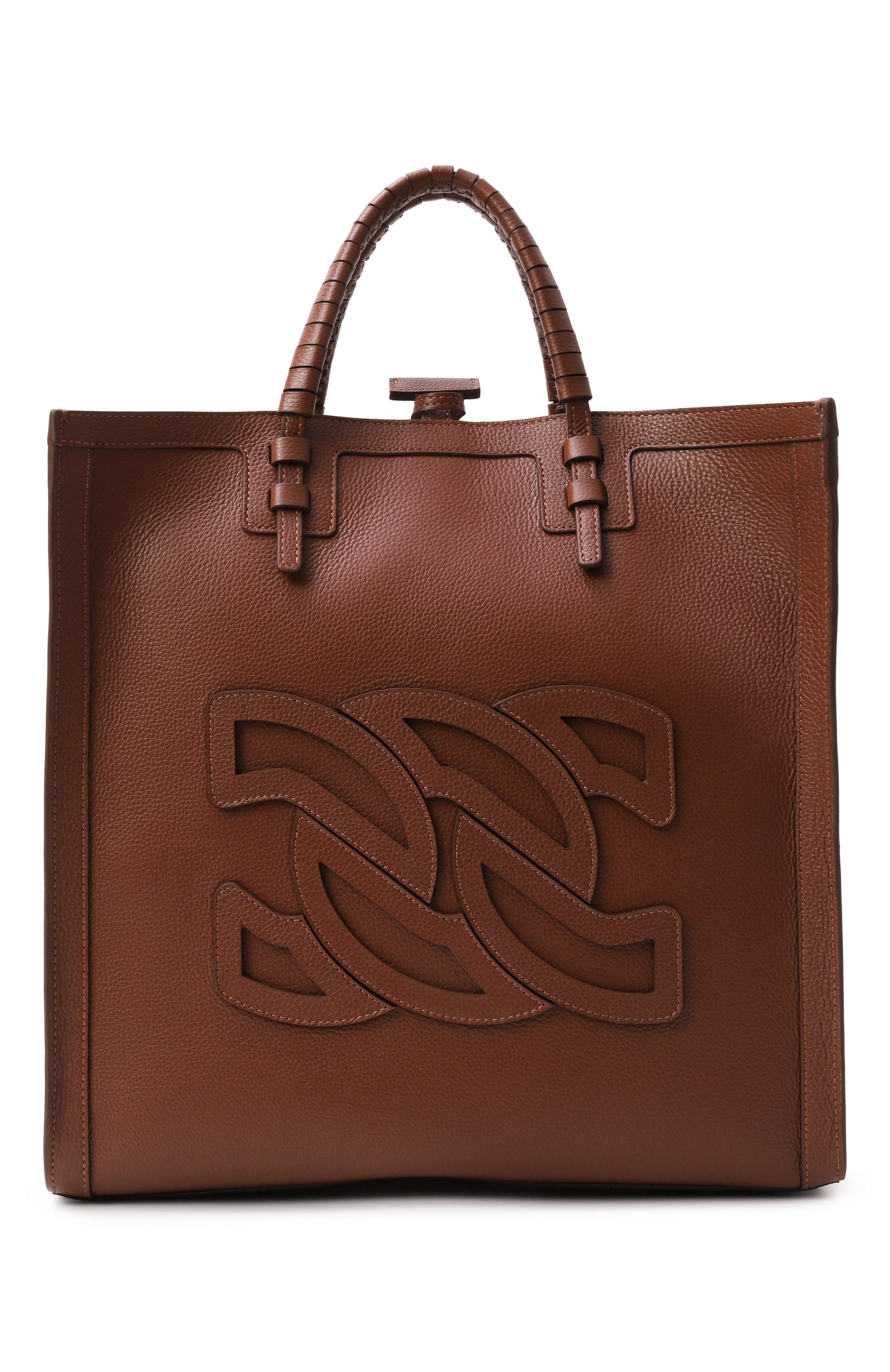 Сумка-тоут demetra CASADEI коричневого цвета по цене 109500 руб., арт. 3W382W0000DEMET, фото 1 Сумка-тоут demetra CASADEI, арт. 3W382W0000DEMET, фото 1