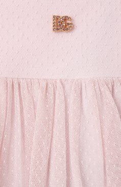 Детское платье DOLCE & GABBANA светло-розового цвета, арт. L54DF1/HLM7K/2-6 | Фото 3 (Драгоценные камни: Проставлено; Материал сплава: Проставлено; Рукава: Длинные; Девочки Кросс-КТ: Платье-одежда; Случай: Вечерний; Материал внешний: Синтетический материал; Ростовка одежда: 4 года | 104 см, 5 лет | 110 см, 6 лет | 116 см, 2 года | 92 см, 3 года | 98 см)
