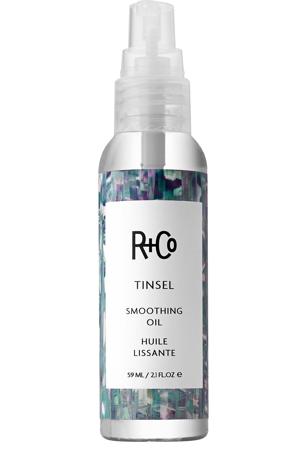 Масло для разглаживания и блеска волос tinsel (59ml) R+CO бесцветного цвета по цене 2220 руб., арт. 810374020470, фото 1 Масло для разглаживания и блеска волос tinsel (59ml) R+CO, арт. 810374020470, фото 1