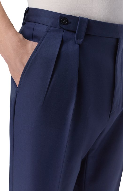Шерстяные брюки Brioni RP3I0L/P1A0X Синий  RP3I0L/P1A0X Фото 5