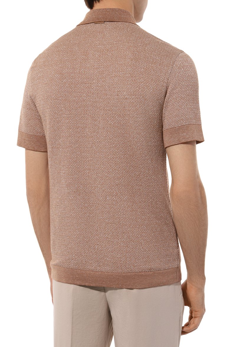 Поло из хлопка и льна ZEGNA, арт. UD372A7/D727, фото 1