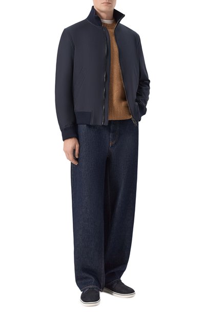 Кожаные кеды urban FERRAGAMO темно-синего цвета по цене 119500 руб., арт. 02A000/786896, фото 2 Кожаные кеды urban FERRAGAMO, арт. 02A000/786896, фото 2