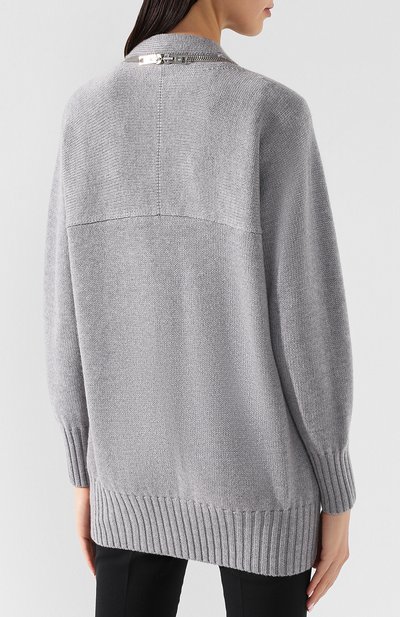 Шерстяной кардиган с молнией ALEXANDER WANG серого цвета по цене 57700 руб., арт. 1K493110K4, фото 4 Шерстяной кардиган с молнией ALEXANDER WANG, арт. 1K493110K4, фото 4