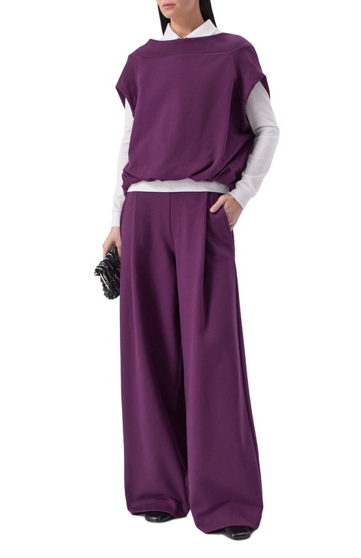 Хлопковый топ Dries Van Noten 131110/3611 Фиолетовый  131110/3611 Фото 2