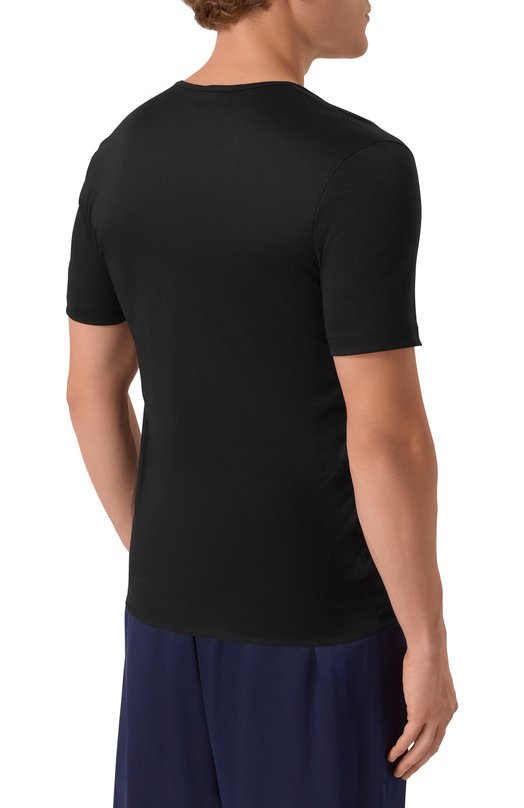 Хлопковая футболка Zimmerli 286-1442 Чёрный  286-1442 Фото 4