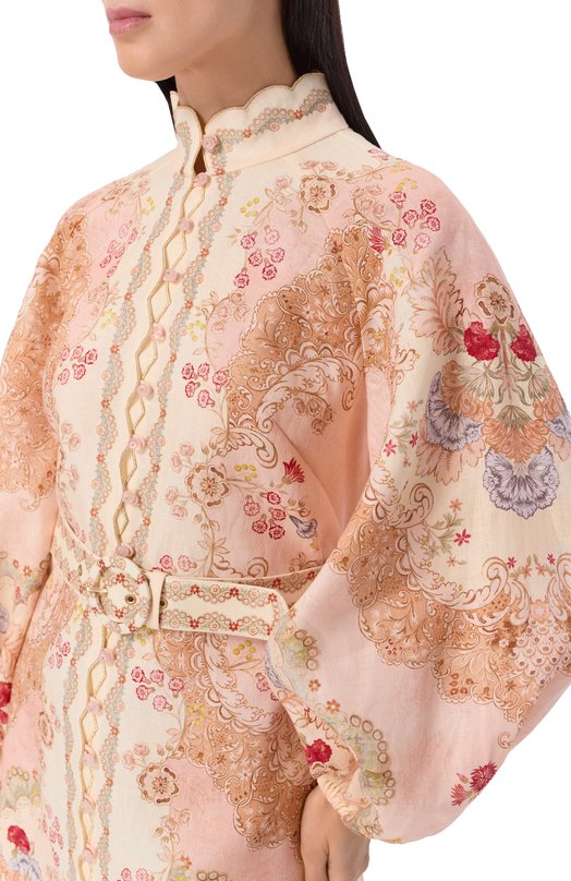 Льняное платье Zimmermann 6470DRS263 Розовый  6470DRS263 Фото 4