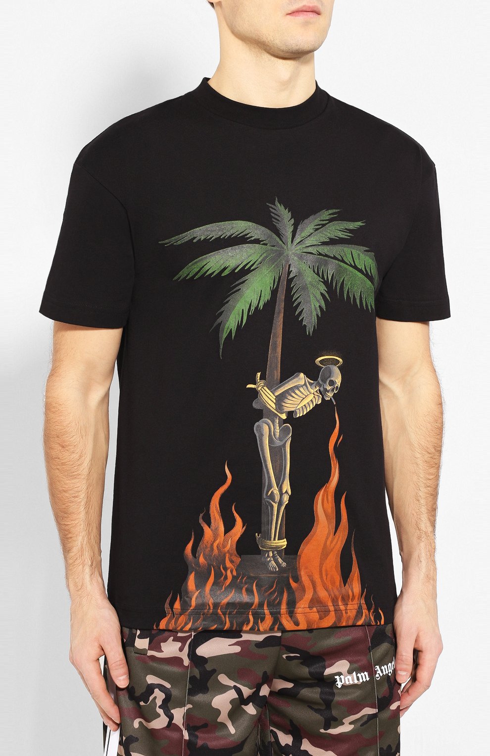 Хлопковая футболка PALM ANGELS, арт. PMAA001R204130341088, фото 3