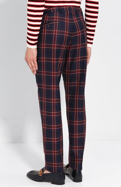 Шерстяной костюм в клетку с двубортным пиджаком GUCCI, арт. 473208/Z544D, фото 5