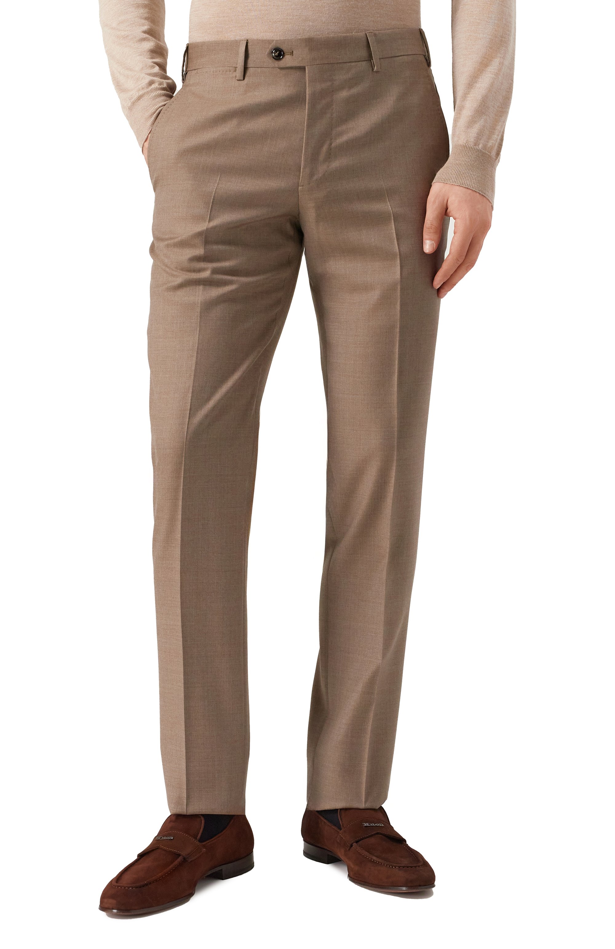 Шерстяные брюки GIORGIO ARMANI бежевого цвета по цене 95900 руб., арт. GM000342/TE10959, фото 3 Шерстяные брюки GIORGIO ARMANI, арт. GM000342/TE10959, фото 3