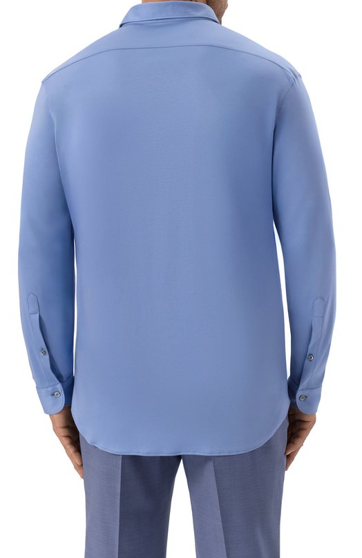 Хлопковая рубашка Van Laack VL-PER-LSF/180031/3XL Голубой  VL-PER-LSF/180031/3XL Фото 4