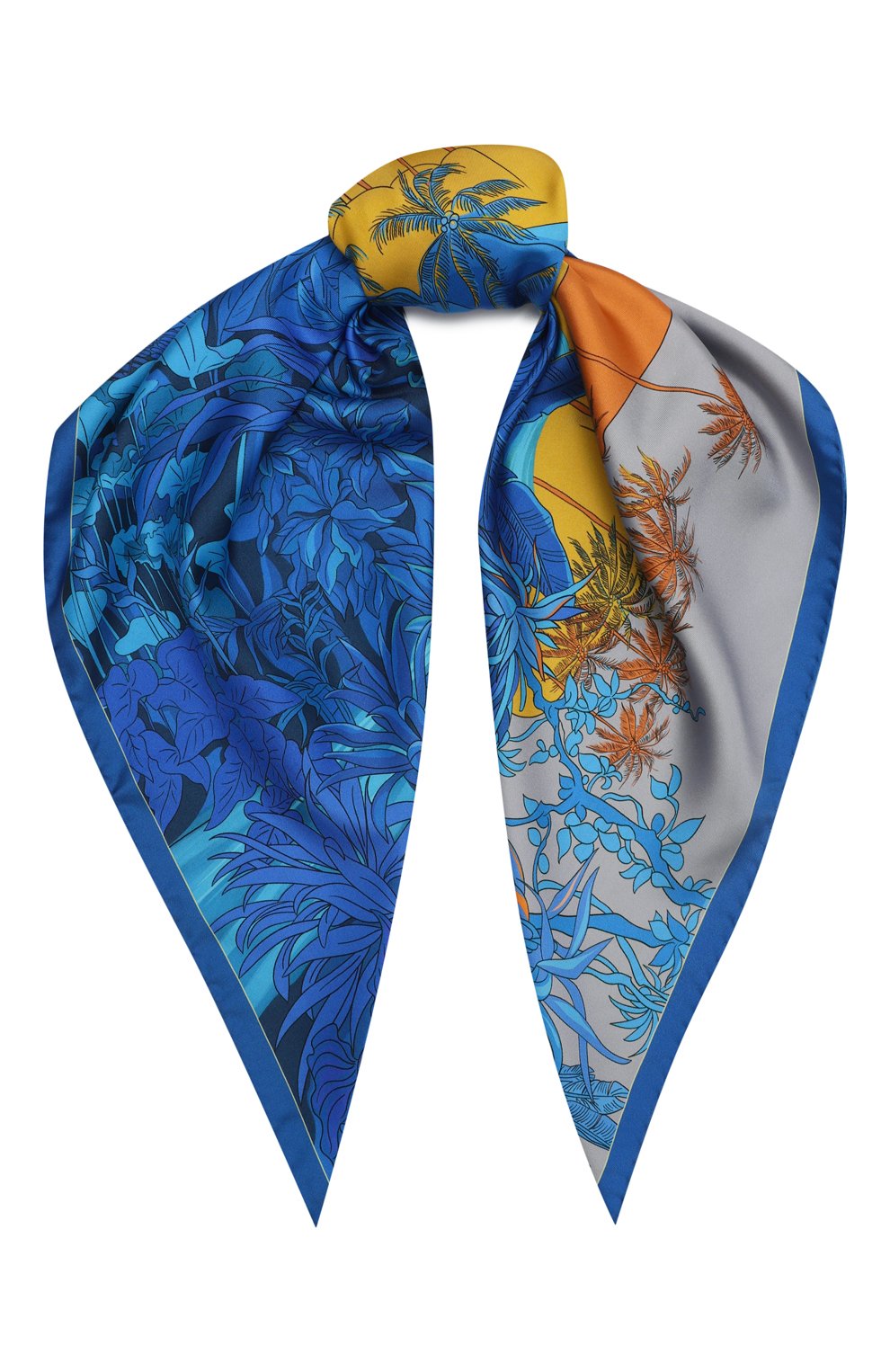 Шелковый платок carribean RADICAL CHIC синего цвета по цене 19760 руб., арт. 660791.07.02, фото 1 Шелковый платок carribean RADICAL CHIC, арт. 660791.07.02, фото 1