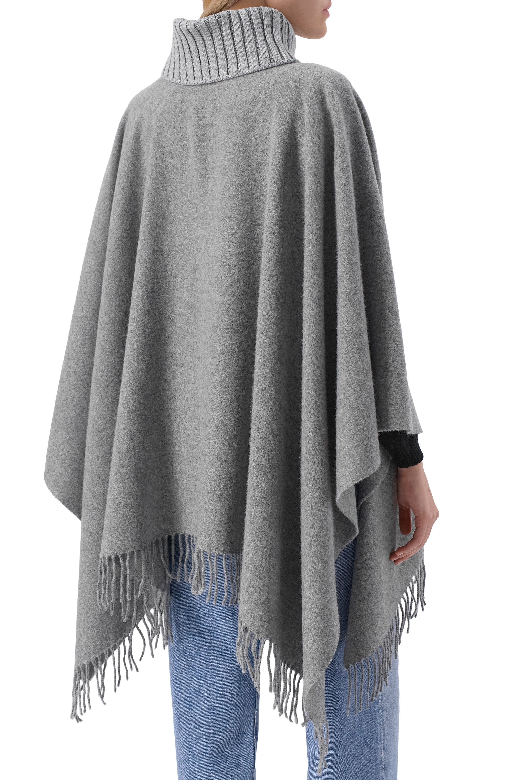 Пончо из шерсти и кашемира GRAN SASSO серого цвета по цене 39400 руб., арт. 95293/93093, фото 4 Пончо из шерсти и кашемира GRAN SASSO, арт. 95293/93093, фото 4
