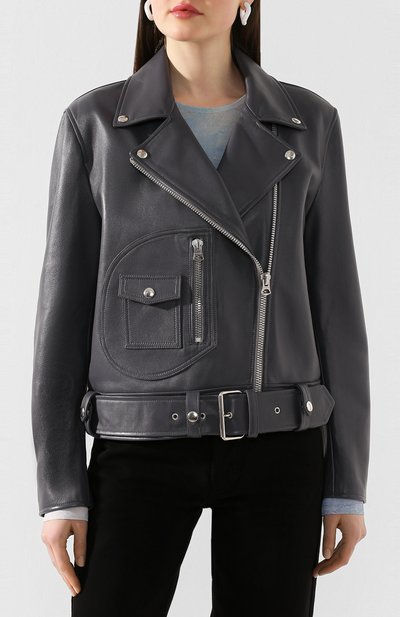 Кожаная куртка ACNE STUDIOS серого цвета по цене 219000 руб., арт. A70011/W, фото 3 Кожаная куртка ACNE STUDIOS, арт. A70011/W, фото 3