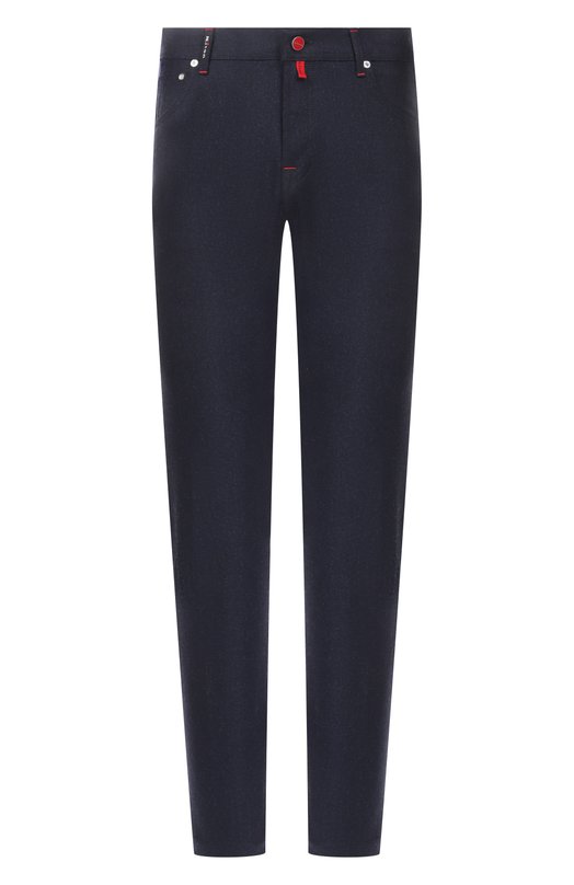 Шерстяные брюки Kiton UPNJSK0171H01 Синий UPNJSK0171H01