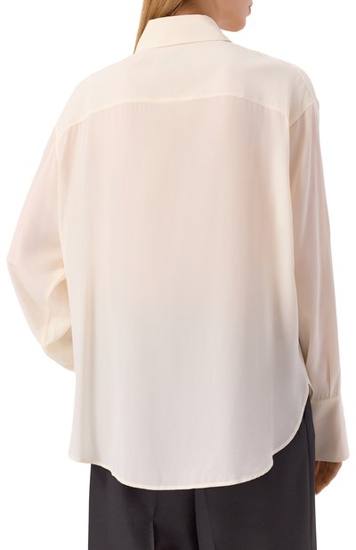 Шелковая блузка BOSS кремового цвета по цене 35950 руб., арт. 50551961, фото 4 Шелковая блузка BOSS, арт. 50551961, фото 4