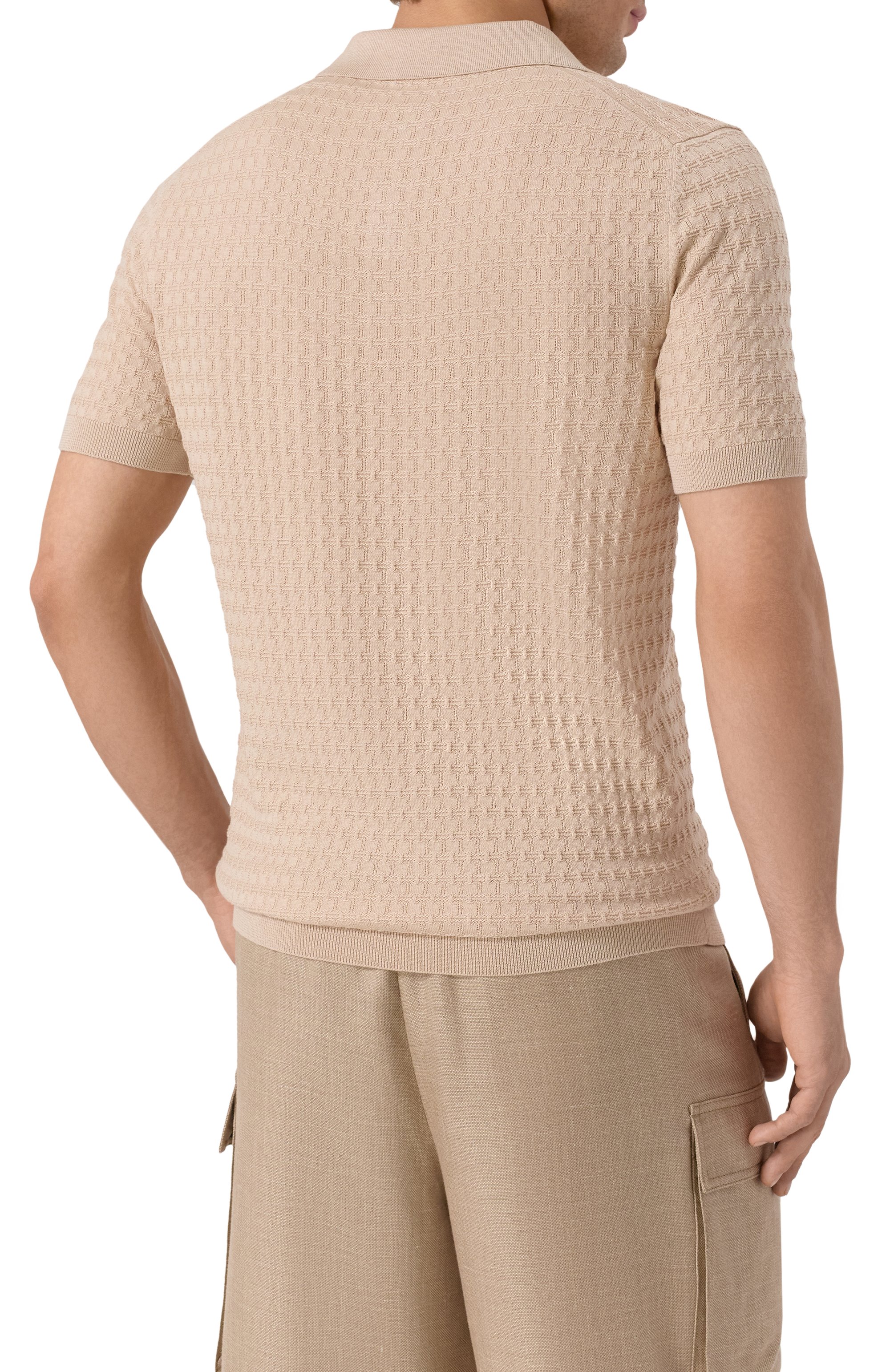 Поло из шелка и хлопка MVST бежевого цвета по цене 95500 руб., арт. MS61-650MU, фото 4 Поло из шелка и хлопка MVST, арт. MS61-650MU, фото 4