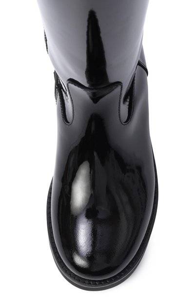 Кожаные сапоги DOLCE & GABBANA черного цвета по цене 84200 руб., арт. D11431/A1067, фото 4 Кожаные сапоги DOLCE & GABBANA, арт. D11431/A1067, фото 4