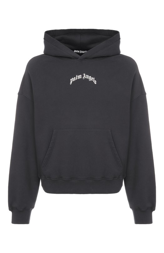 Хлопковое худи Palm Angels PMBB17EF25FLE004 Чёрный PMBB17EF25FLE004