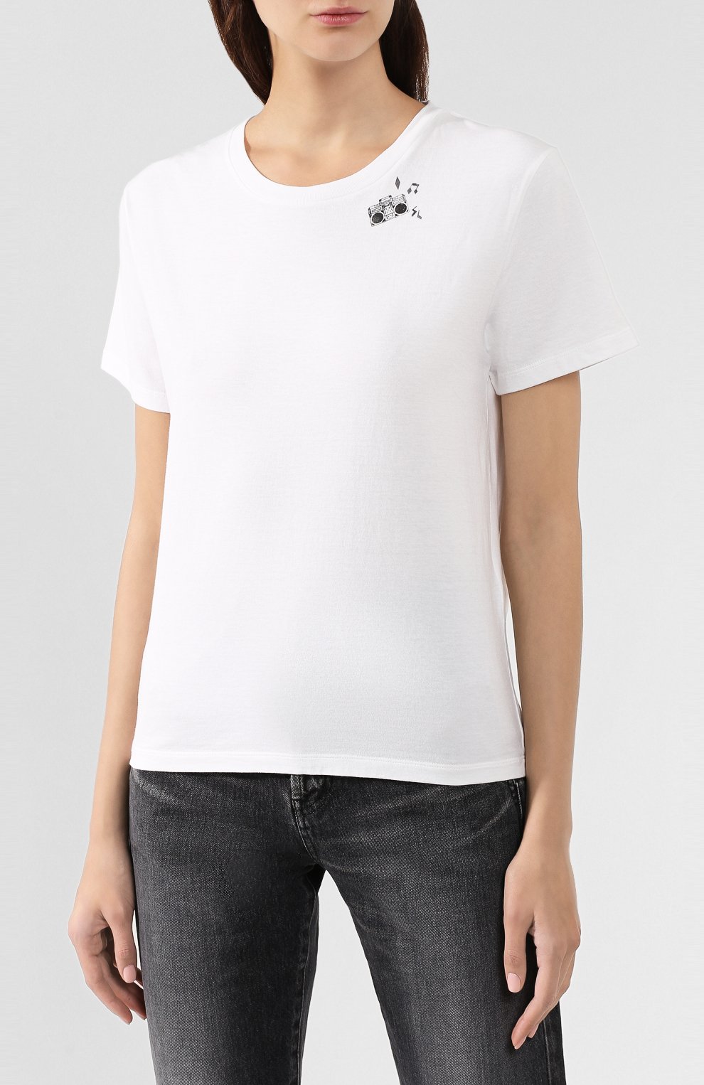 Хлопковая футболка SAINT LAURENT, арт. 579028/YBLL2, фото 3