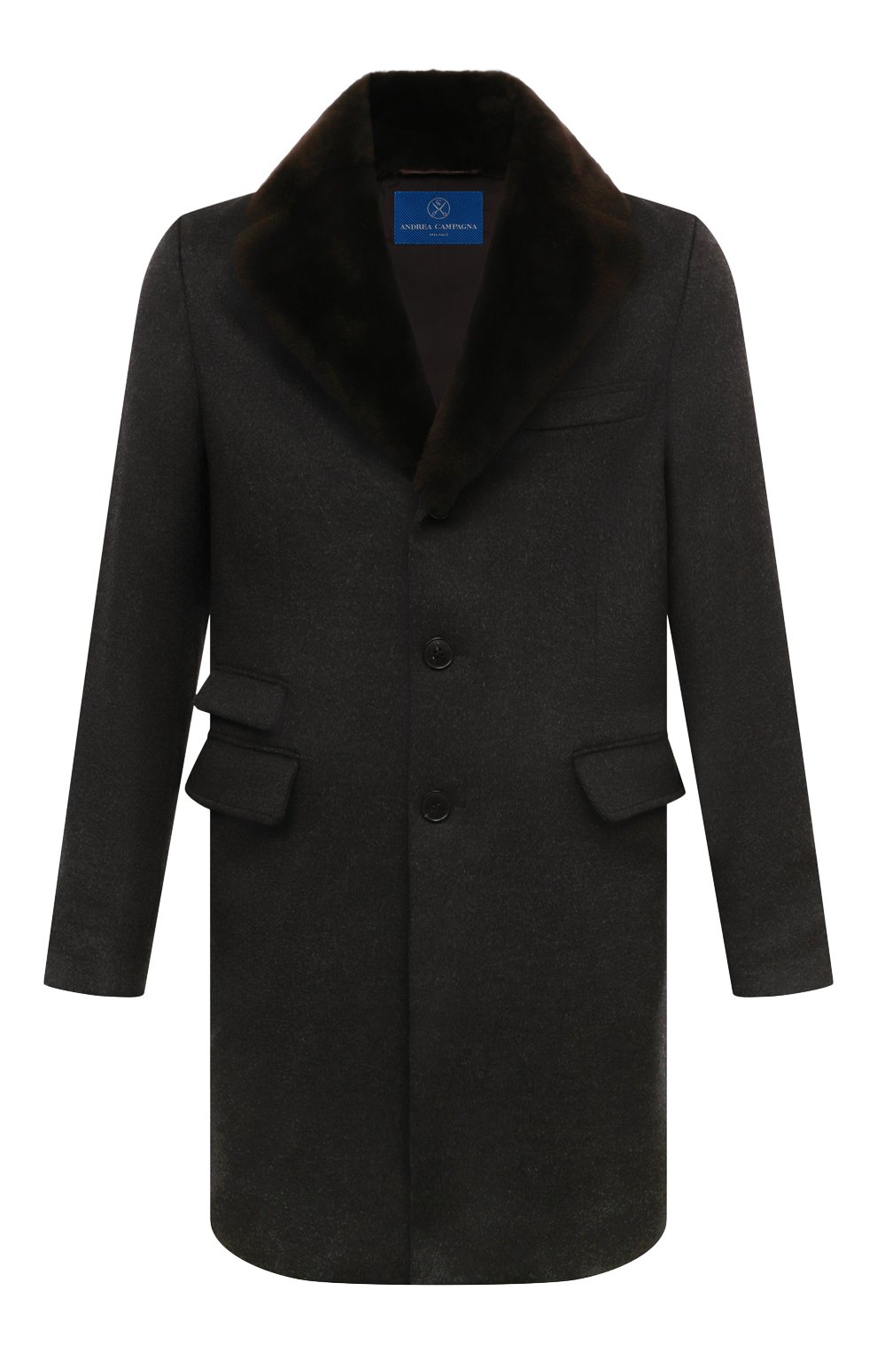 Пальто с воротником из нутрии ANDREA CAMPAGNA, арт. 24U039, фото 1