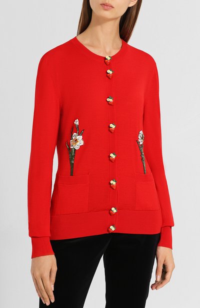 Шерстяной кардиган с декоративными пуговицами DOLCE & GABBANA, арт. FX054Z/JAVHM, фото 4
