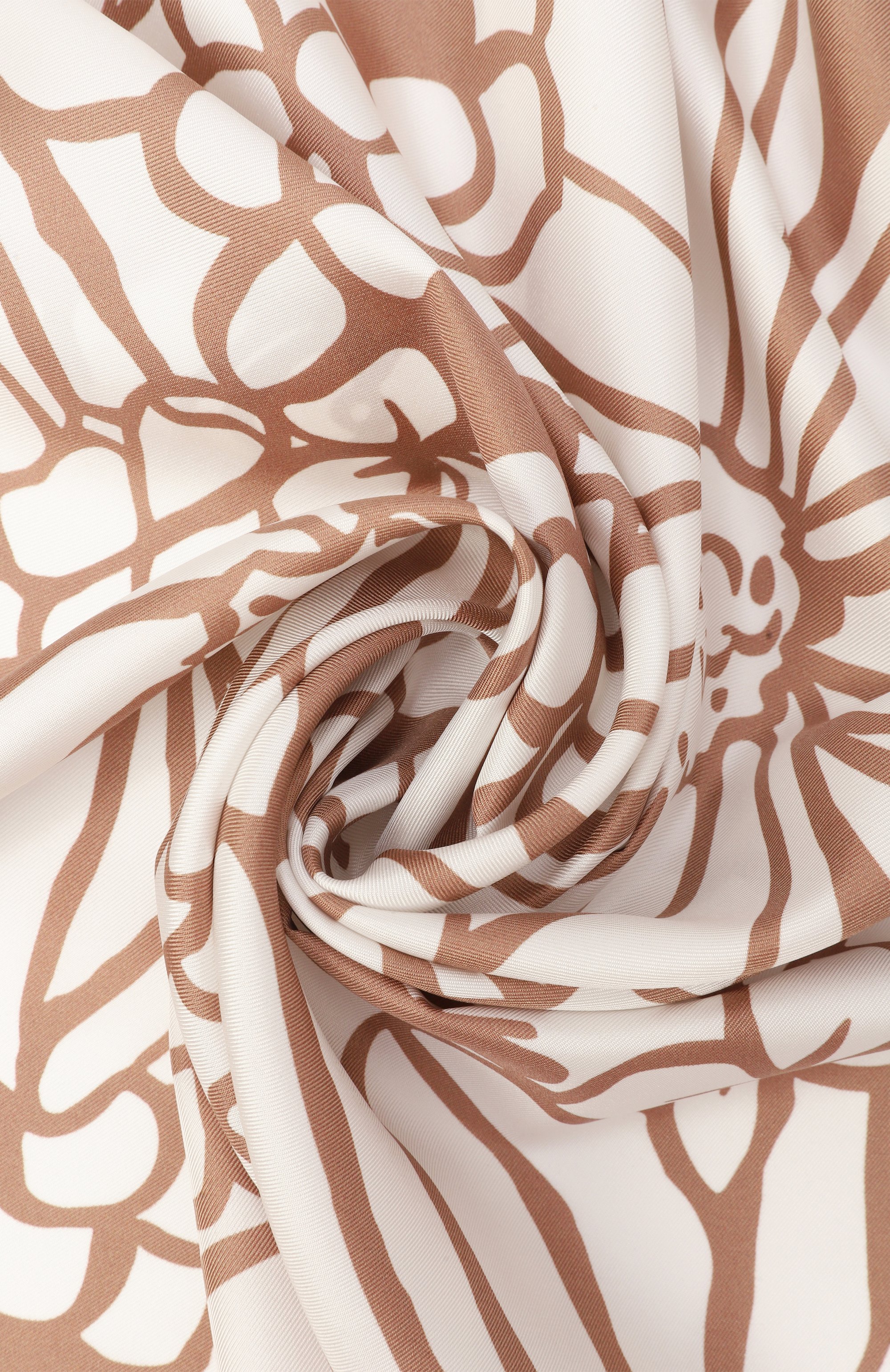 Шелковый платок ELIE SAAB темно-бежевого цвета по цене 49350 руб., арт. SE9090ST751, фото 3 Шелковый платок ELIE SAAB, арт. SE9090ST751, фото 3