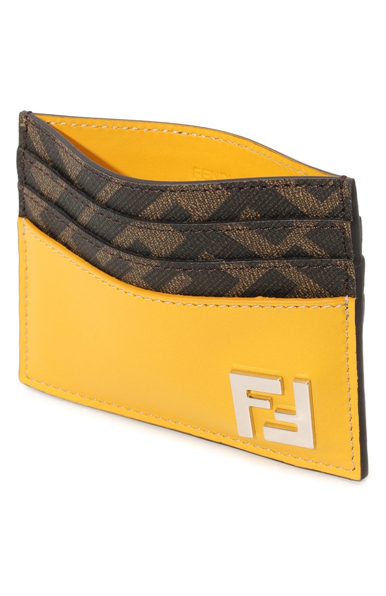 Мужской футляр для кредитных карт FENDI желтого цвета, арт. 7M0164 AFF2 | Фото 3 (Нос: Не проставлено; Материал: Натуральная кожа)