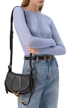 Женская сумка ride CHLOÉ черного цвета, арт. CHC25SS582032 | Фото 2 (Ремень/цепочка: На ремешке; Материал: Натуральная кожа; Размер: small)
