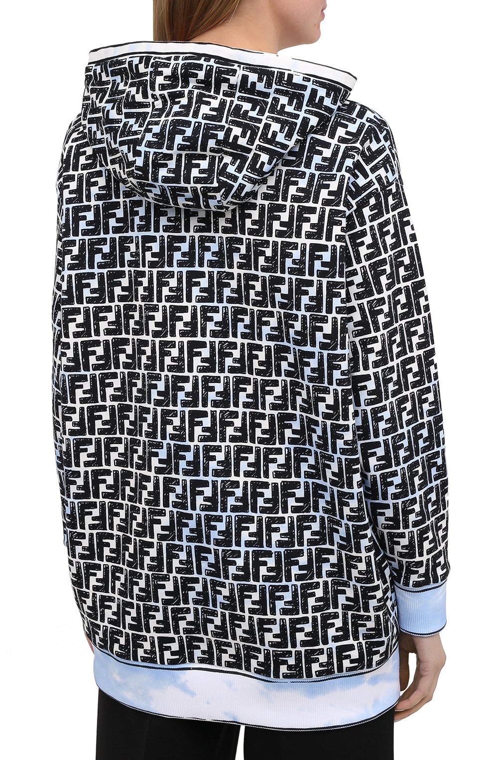Хлопковое худи FENDI синего цвета по цене 126500 руб., арт. FS7263 AC6F, фото 4 Хлопковое худи FENDI, арт. FS7263 AC6F, фото 4