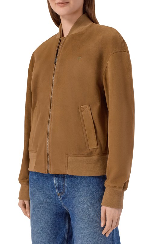 Замшевый бомбер Aeronautica Militare PN6057D100998 Коричневый  PN6057D100998 Фото 3