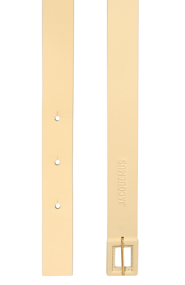 Женский кожаный ремень JACQUEMUS светло-бежевого цвета, арт. 22H223AC315/3060IVORY | Фото 3 (Материал: Натуральная кожа; Нос: Не проставлено; Региональные ограничения белый список (Axapta Mercury): Не проставлено)