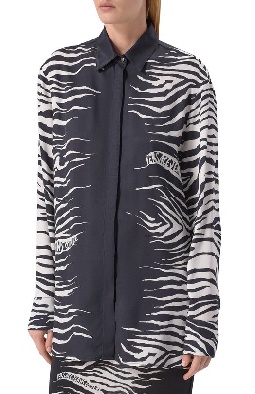 Блузка из вискозы Versace Jeans Couture 78HAL2P2/NS635 Чёрно-белый  78HAL2P2/NS635 Фото 3