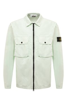 Мужская хлопковая куртка STONE ISLAND светло-зеленого цвета, арт. 7515113WN | Фото 1 (Материал внешний: Хлопок; Длина (верхняя одежда): Короткие; Рукава: Длинные; Драгоценные камни: Проставлено; Материал сплава: Проставлено; Стили: Кэжуэл; Кросс-КТ: Куртка, Ветровка, Легкие)