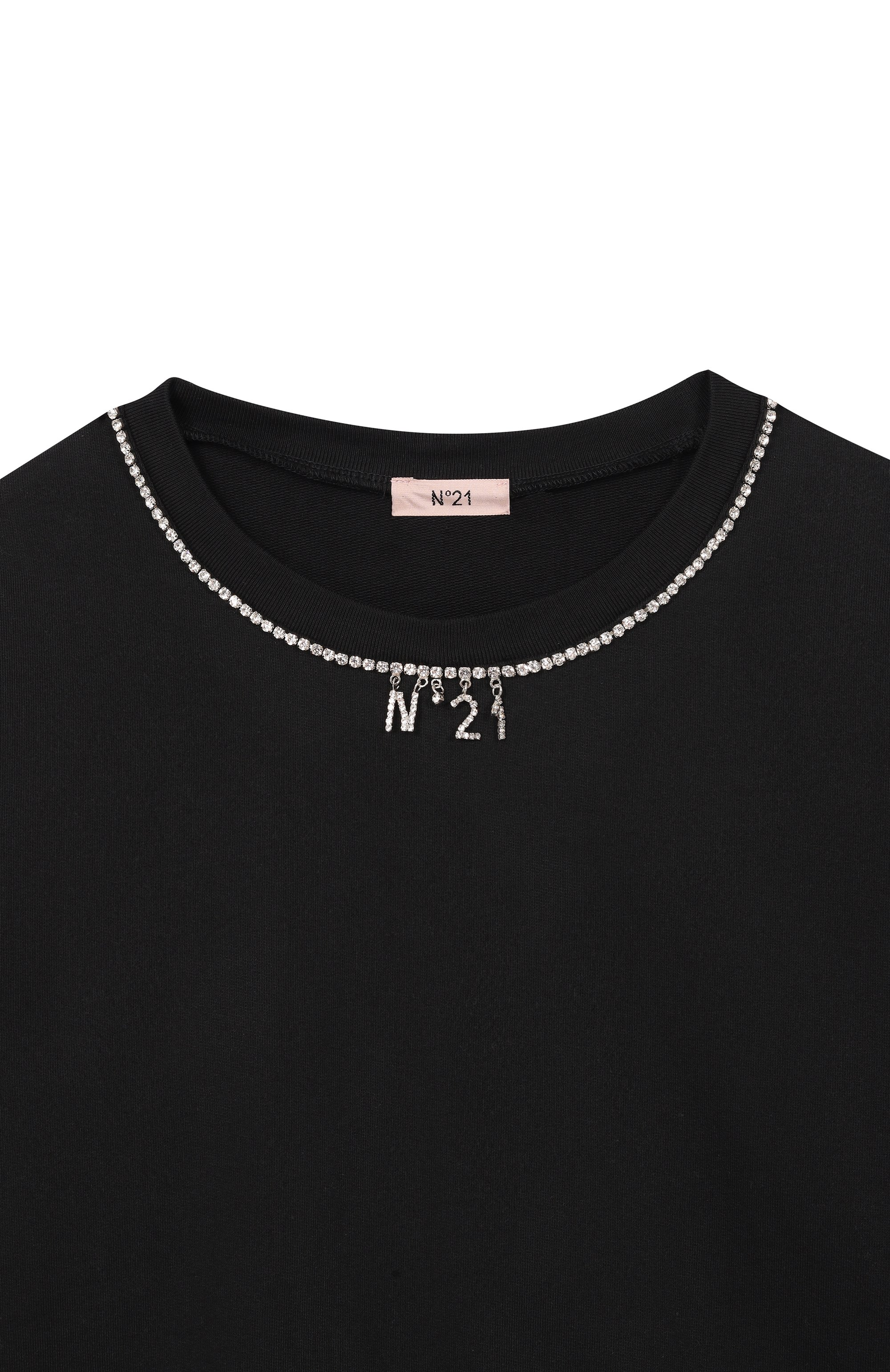 Хлопковый свитшот N21 черного цвета по цене 18650 руб., арт. N210CR/N0487, фото 3 Хлопковый свитшот N21, арт. N210CR/N0487, фото 3