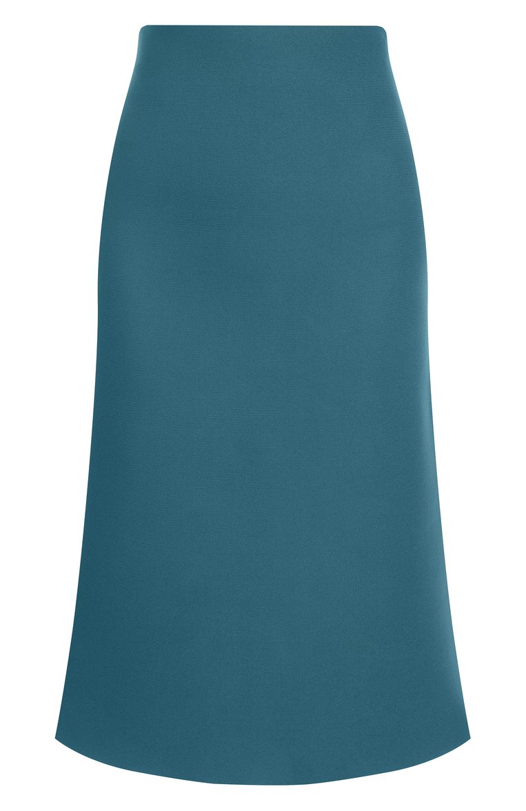 Женская юбка JIL SANDER бирюзового цвета, арт. J03MA0236/J19155 | Фото 1 (Автоматизация состава: Проставлено; Автоматизация ТО: Проставлено; Материал внешний: Синтетический материал; Длина Ж (юбки, платья, шорты): До колена; Стили: Кэжуэл; Женское Кросс-КТ: Юбка-одежда)