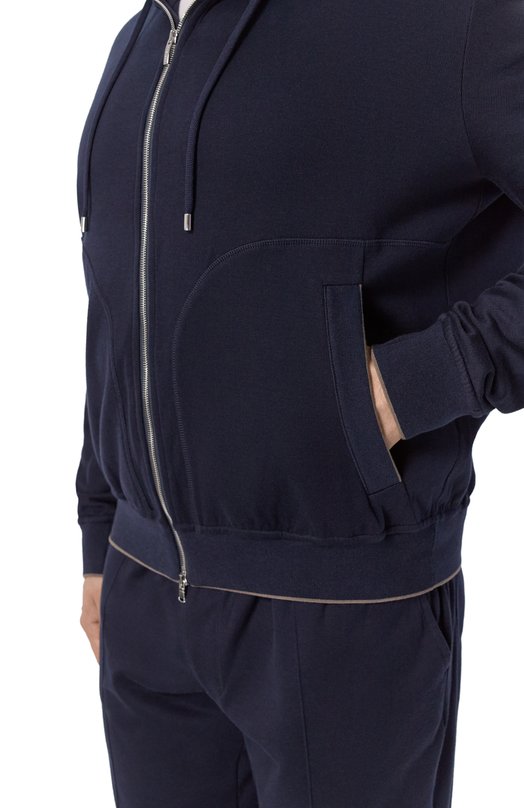 Толстовка из хлопка и кашемира Cortigiani 3AF604 Синий  3AF604 Фото 5